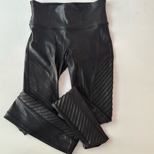Spanx faux leather moto leggings size small